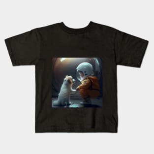 Out-of-this-World Artwork: Puppy and Kid Space Adventure Kids T-Shirt